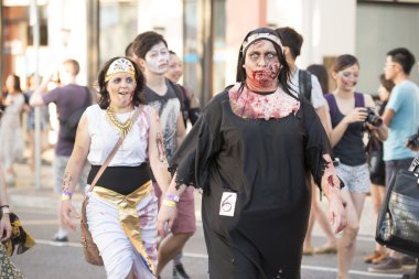 Brisbane, queensland, Avustralya - 5 Ekim 2014: yıllık beyin Vakfı zombi yürüme 5 Ekim 2014'west end, brisbane, Avustralya.