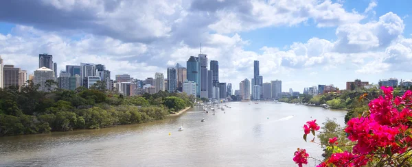 Brisbane, Avustralya - 26 Eylül, 2014: kanguru görünümünden noktası bakan Brisbane şehir ve nehir gündüz. — Stok fotoğraf