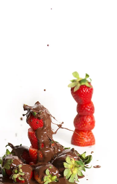 Fresh Strawberries and chocolate — Stock Photo, Image