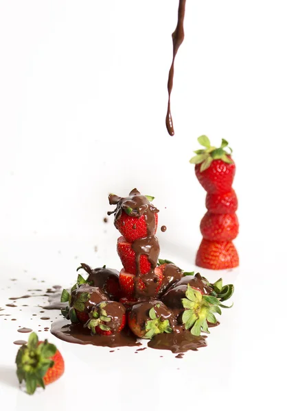 Fresh Strawberries and chocolate — Stock Photo, Image