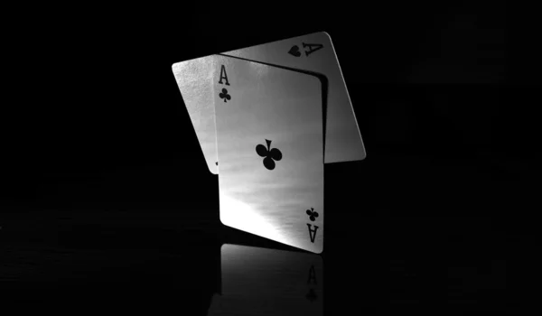 Black and white playing cards. — Stock Photo, Image