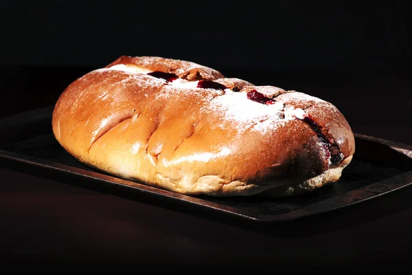 Raspberry jam and cream pastry — Stock Photo, Image