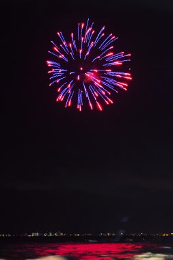 Okyanusu güzel parlak havai fişek.