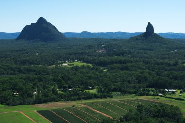 Glass House Mountains National park in Australia. clipart