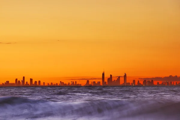View of the Gold Coast over the ocean  — Foto Stock