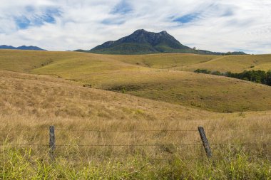 Taşra dağ ve doğal manzaralı kenar, Queensland alanında.