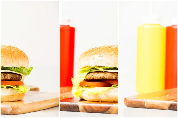 Klasický Hamburger se sýrem — Stock fotografie
