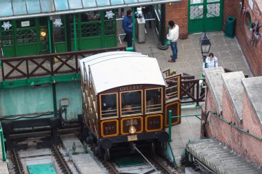 Füniküler tramvay tren, Budapeşte, Macaristan 