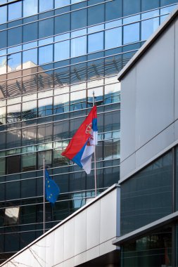 Sırbistan ve Avrupa Birliği bayrakları