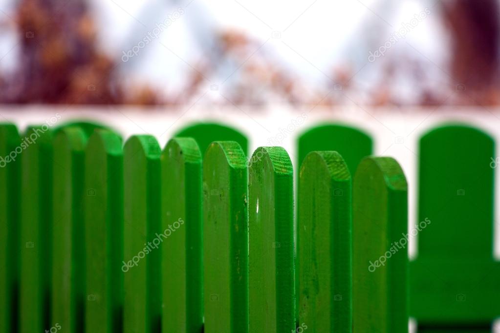 Green wooden fance