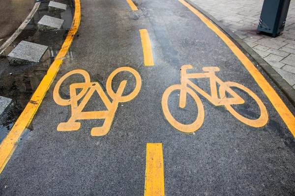 Gelber Radweg — Stockfoto