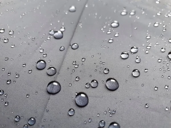 Water Drops Black Umbrella Texture Close Fresh Water Drops Umbrella — Stock Fotó