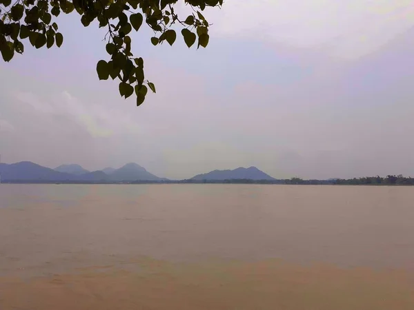 Gran Río Con Colinas Assam India Nombre Del Río Aie — Foto de Stock