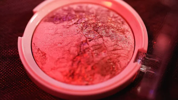 Close Pink Compact Blush Shimmer — Stock Photo, Image