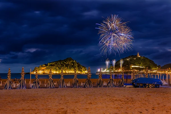 Fuochi d'artificio di San Sebastian — Foto Stock