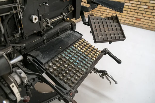 Linotype maskin — Stockfoto