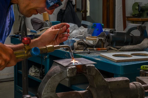 Blowtorch worker — Stock Photo, Image