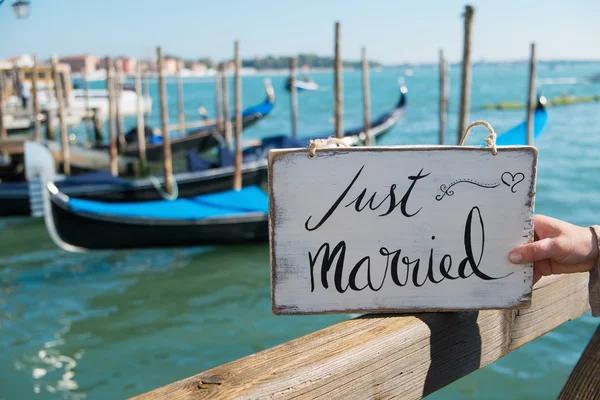 Just married sign — Stock Photo, Image