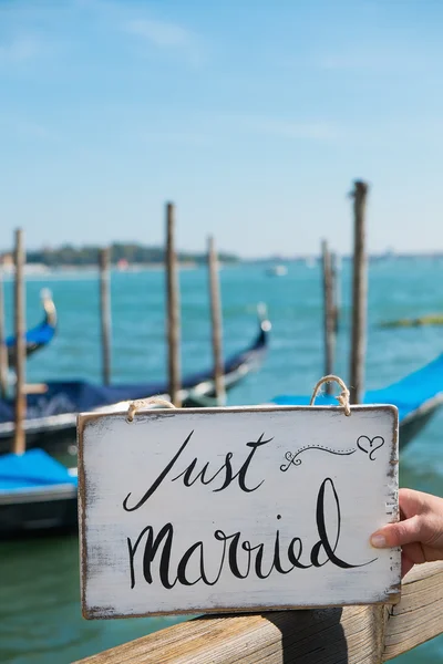 Just married sign — Stock Photo, Image