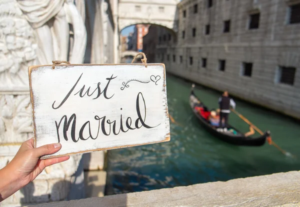 Just married sign — Stock Photo, Image