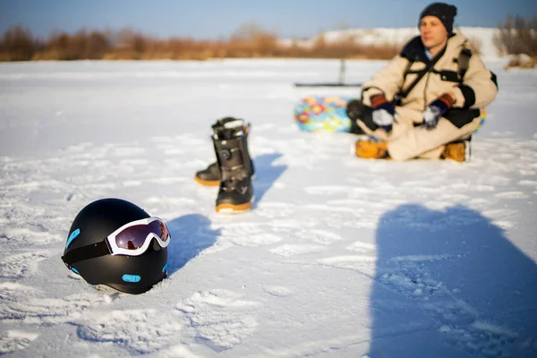 Skid Och Snowboardmask Snö — Stockfoto