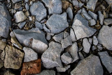 Granit Çakıl Yolu dokusu. Doğal Ezilmiş Taş Arkaplanı. 