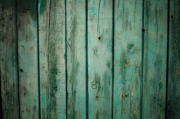 Green Wood Texture Bakgrund Gammalt Målat Staket — Stockfoto