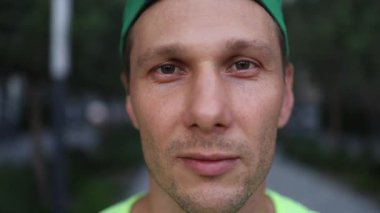 Portrait Of Smiling Bearded Man Looking Into Camera With Positive Emotions Face