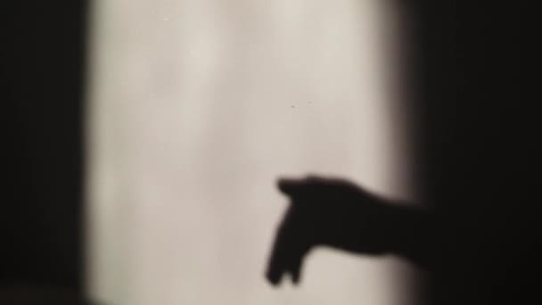 Shadow Hand Show Beckoning Jel Gyere Ide Közelkép — Stock videók