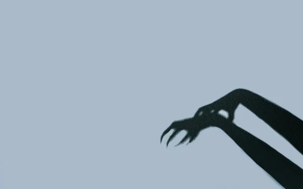 Shadow Monster Hands Blue Background Zombie Demon Maniac Isolated Terror — Stock Photo, Image