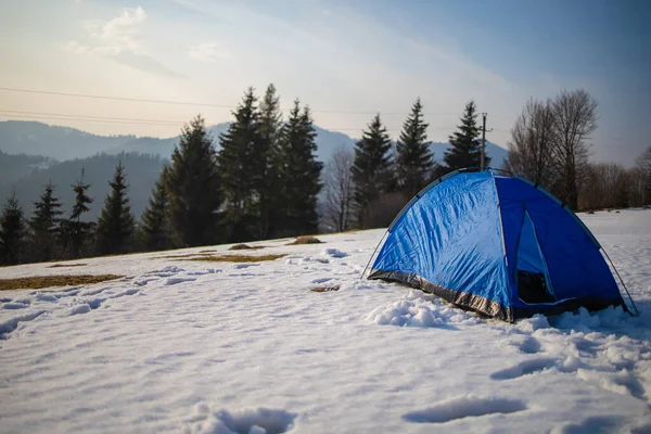 Vista Sobre Montanhas Altai Floresta Sob Neve — Fotografia de Stock