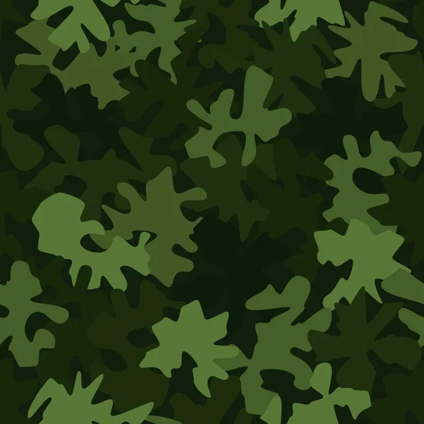 Camouflage pattern background. Classic clothing style masking camo repeat print — Stock Vector