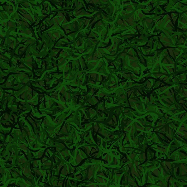 Verde hierba abstracta fondo sin costuras de bandas aleatorias y líneas onduladas — Vector de stock