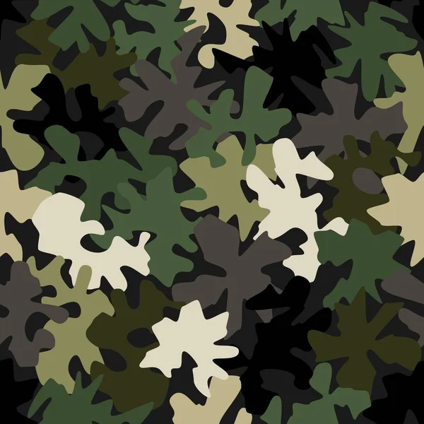 Camouflage seamless pattern background masking camo repeat print — Stock Vector