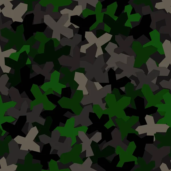 Padrão sem costura com camuflagem geométrica. Militar fundo verde escuro. — Vetor de Stock