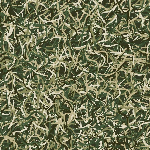 Aiguilles de camouflage plantes, motif sans couture. Grunge ghillie fond vert — Image vectorielle
