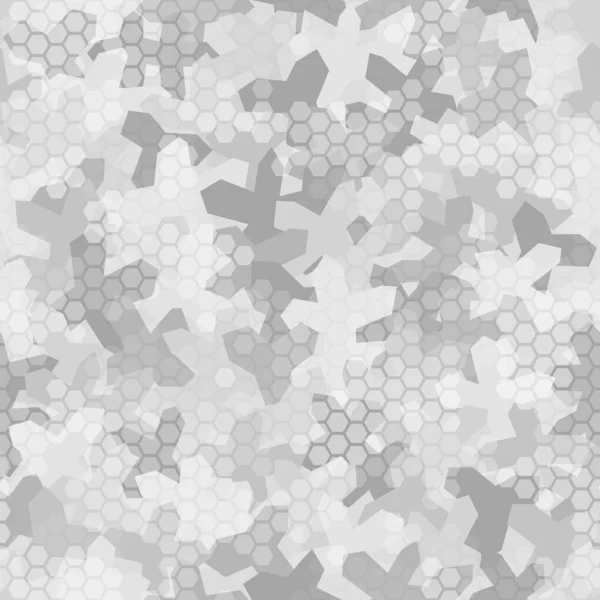 Textura de camuflaje digital sin costuras del punto de nieve ártico para ejército o estampado textil de caza — Vector de stock