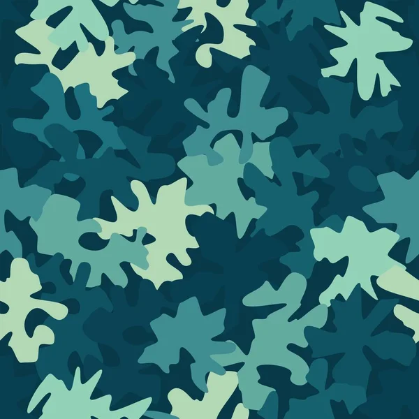 Kamouflage militär marin sömlös mönster bakgrund vektor illustration — Stock vektor