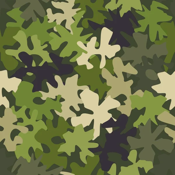 Fondo de patrón de camuflaje. Estilo de ropa clásico camuflaje máscara impresión repetida — Vector de stock