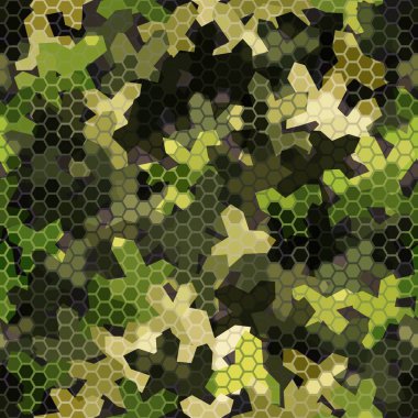 Askeri kamuflaj deseni kusursuz. Soyut ordu vektör çizimi