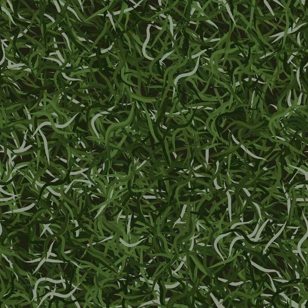 Agujas de camuflaje plantas, patrón sin costuras. Grunge ghillie fondo verde — Vector de stock