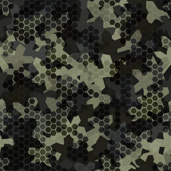 Textura militar camuflaje patrón sin costuras. Ilustración abstracta vector ejército — Vector de stock