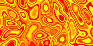 Eğri çizgileri olan soyut turuncu ve kırmızı dalgalı arkaplan