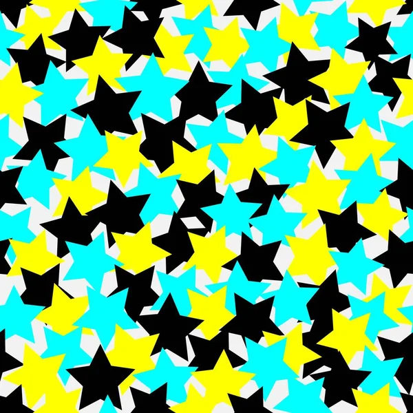 Estrelas coloridas fundo infantil para impressão, papel de embrulho, decoração ou cartão — Vetor de Stock