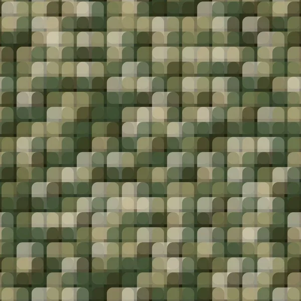 Abstract naadloos patroon met kaki gekleurde chaotische overlappende cirkel tegels — Stockvector