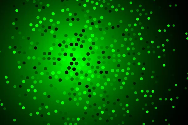 Vektor-abstrakte Karte Hintergrund Kreis von grünen Punkten auf dunklem Leerraum — Stockvektor