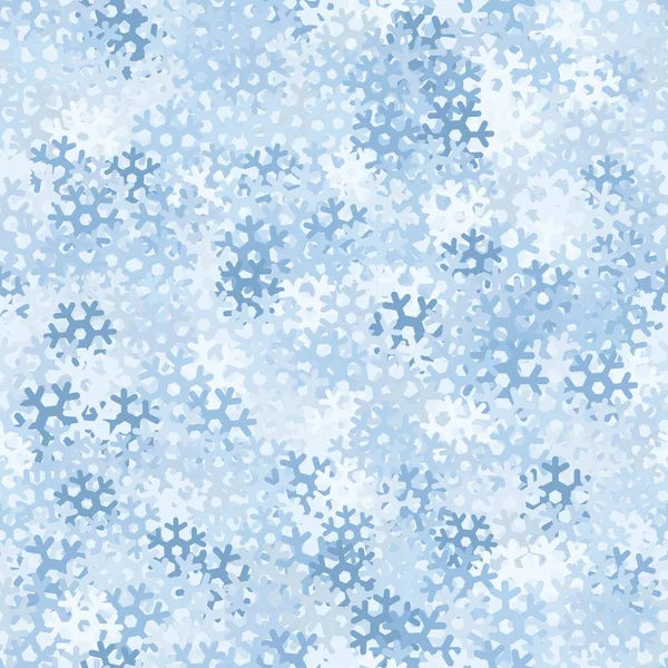 Textura de férias vetorial, padrão de inverno sem costura com flocos de neve bonitos — Vetor de Stock