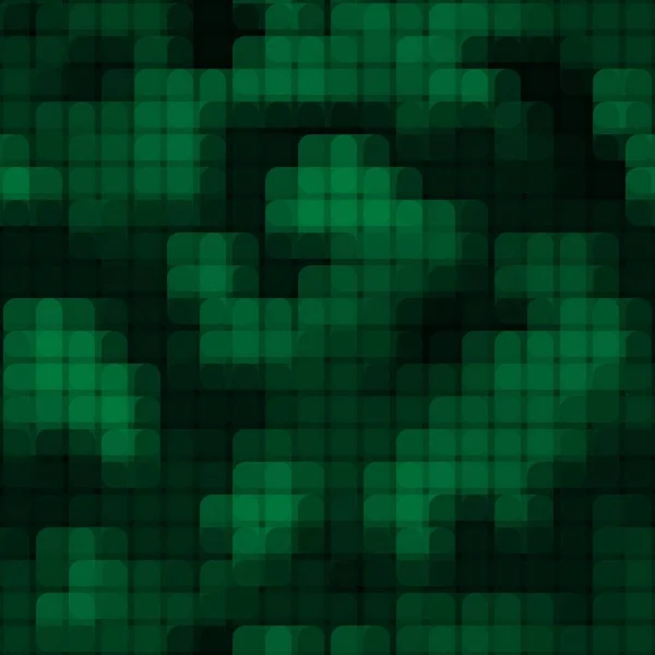 Abstract naadloos patroon met groen gekleurde chaotische overlappende cirkel tegels — Stockvector