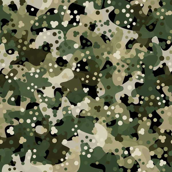 Camouflage patroon achtergrond. Klassieke kleding stijl maskeren camo herhaal print — Stockvector