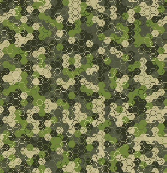 Textura militar camuflaje patrón sin costuras. Ilustración abstracta vector ejército — Vector de stock